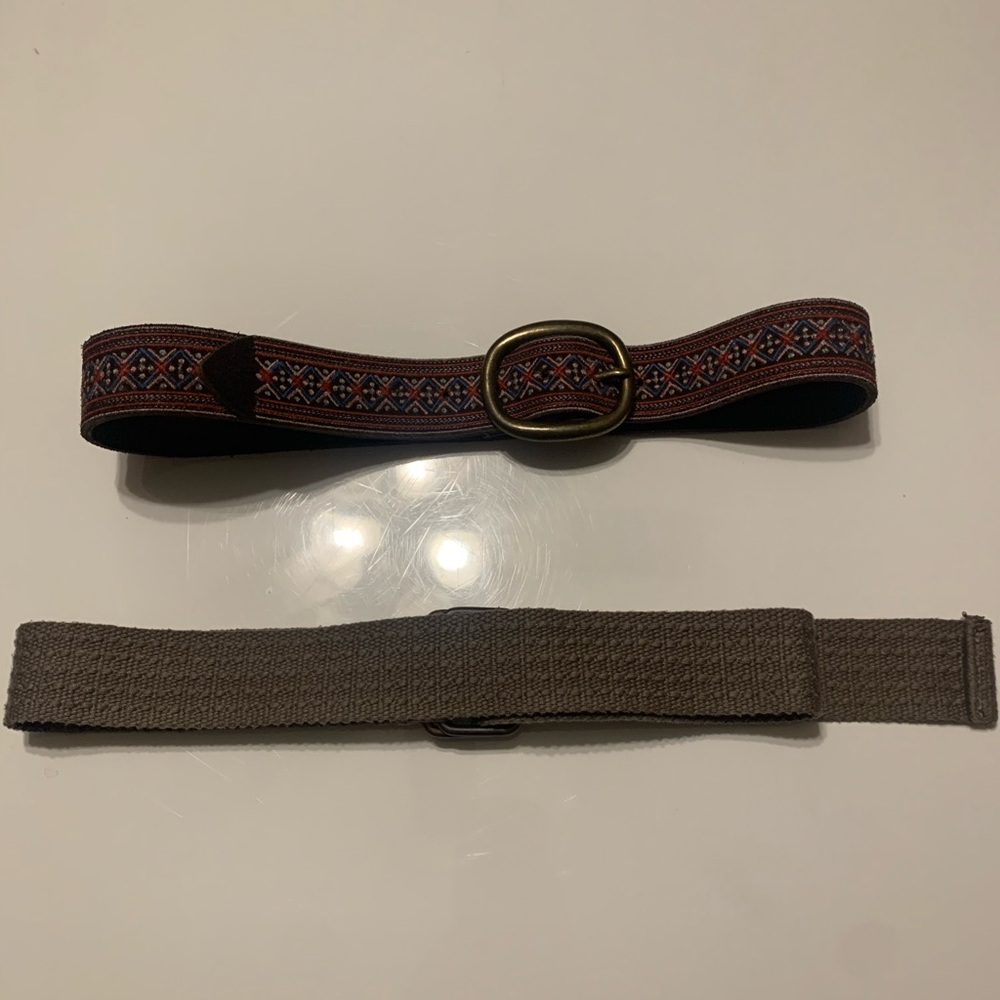 Lucky Brand Patterned Brown And Solid Gray Belt S… - image 3
